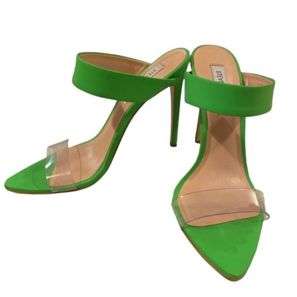 Steve Madden Shoes - Steve Madden Amaya Sandal with Matching Green + Clear Plastic Straps